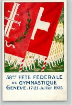 Genève Fete Federale Gymnastik Fahnen Turner 1925