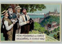 2000 Neuchâtel Neuenburg Gebrauchsspuren Fete Federale de Chant 1912 Sänger