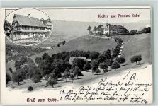 Menzingen 1904 Kloster Pension Gubel Ort lt. Stempel Hüttenstempel