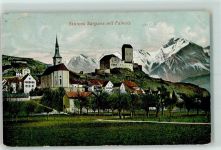 7320 Sargans 1912 Gebrauchsspuren Schloss mitFalknis