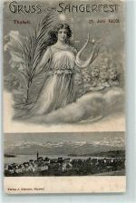 Thalwil 1903 Sängerfest Harfe Engel