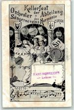 8000 Zürich 1902 - Kellerfest der Orchester-Abteilung des Sängervereins Harmonie