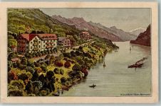 Ringgenberg BE Hotel Pension Beau-Sejour Lithographie