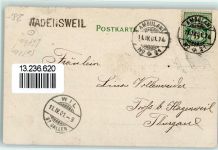 8820 Wädenswil 1901 Prägedruck