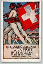 9000 St. Gallen S. Gallo 1922 Gebrauchsspuren sign. Iwan E. Hugentobler AK