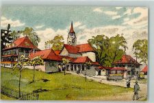 Bern Künstlerpostkarte Serie Dörfli der Schweizer. Landesausstellung 1914