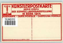 Bern Künstlerpostkarte Serie Dörfli der Schweizer. Landesausstellung 1914