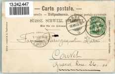 1350 Orbe 1905 Gebrauchsspuren Place du Marche Marktplatz Passepartout Fahne