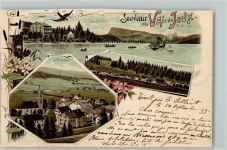 Vallée de Joux 1899 Le Sentier Le Brassus Lac de Joux Lithographie