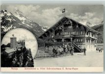 Maloja Schlosshotel Hotel Schweizerhaus E. Berns-Meyer Kutsche Fahne