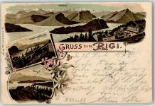 Rigi Kaltbad 1897 Schnurtobelbrücke Känzeli Blumen