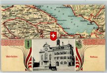 8570 Weinfelden - Rathaus Brunnen Hund Bodendee Wappen