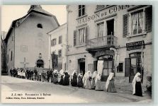 Salvan Maison de Commune Kirche Kreuz Nonnen Procession Biere Debit de Win Geschäft