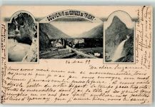 Trient 1899 Brücke Wasserfall Gorges