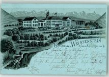 Weissenstein b. Solothurn 1899 Berge Fahne Mann Stock Kurhaus