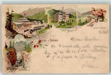 Brünig 1897 Kurhaus Bahnhof Eisenbahn