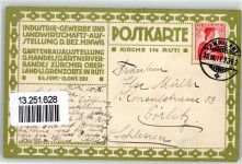 Rüti ZH 1911 Industrie-Gewerbe u. Landwirtschafts Ausstellung D. BEZ Kirche