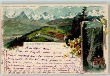 3098 Köniz 1900 Lithographie Gurtenbahn Gurten Hotel