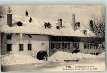 Le Brassus 1917 Winter Enlevement de la neige sur toit Scneeräumung