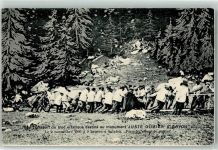 1882 Gryon - Transport du bloc erratique destine au Monument Juste Oliver