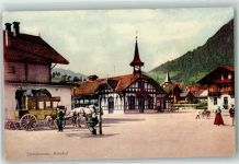 Zweisimmen 1908 Bahnhof Postkutsche