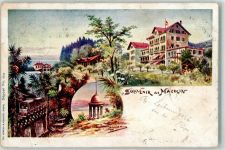Magglingen 1900 Hotel Bellevue Eisenbahn Pacillon