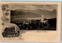 Buochs 1907 Hotel Krone mit Rigi