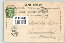 7312 Pfäfers 1901 Gebrauchsspuren Bad Pfäffers Künzli Zürich Dep. No. 1298 Lithographie