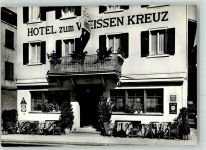 Thusis Hotel zum weißen Kreuz Emailleschild A.V.D.