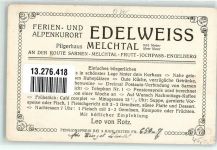 6067 Melchtal Werbe AK Ferien- und Alpenkurort Edelweiss Pilgerhaus