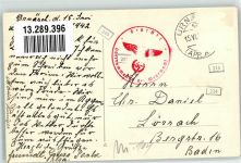 Urnäsch Gasthaus Pension Zur Taube Stempel WK II Geprüft Oberkommando der Wehrmacht Ort handschriftlich