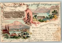 Urirotstock 1898 Vierwaldstättersee Axenstein Luzern Pilatus Werbung Hoffmanns Stärkefabriken Bad Salzuflen