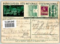 Splügen Bundesfeier 1933 Frau Tracht