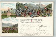 Näfels 1898 Historische Postkarte der Schweiz Schlacht 1388 Schlachtdenkmal