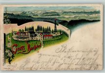 Hinwil 1899 Gruss aus - Bachtel, Restaurant, Aussichtsturm
