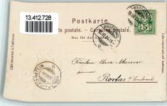 Wädenswil 1904 Passepartout Jagd Gämse Rucksack Edelweiss Scan verzogen