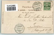 Langenthal 1900 Passepartout Jagd Gämse Marktstrasse
