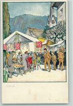 Wald ZH Jahrmarkt sign Ernst Albert Rüegg Marktszene
