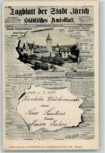 Zürich 1902 Durchbrochene Papierwand Zeitung städt. Amtsblatt Verlag Guggenheim 6027 AK