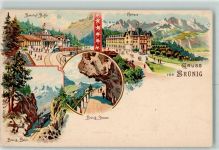 Brünig 1898 Gruss aus Bahnhof Eisenbahn Verlag Müller & Trüb 188 AK