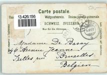 1900 Gebirgspost im Schnneesturm Fünfspänner sign