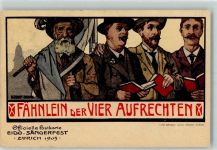 Zürich 1905 Eidgen. Sängerfest Fähnlein der Vier Aufrechten sign
