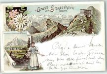Stans 1899 Stanserhorn v.d. Brünigroute aus gesehen Tracht Stanserhorn-Bahn