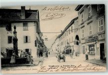 Villeneuve VD 1903 Grand Rue Brunnen Kinderwagen