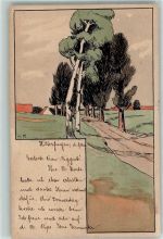 Hilterfingen 1906 handgemalt sign HM Ort lt. Stempel