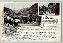 Emdthal 1902 Bad Heustrich Lithographie Edelweiß