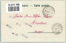 Herzogenbuchsee 1901 Hauptstrasse Bahnhof Postgebäude Kirche Feldpost V. Division Infanterie Bataillon Nr 51