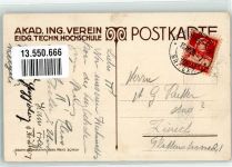 Zürich 1920 Akad. Ing. Verein Techn. Hochschule sign. K. Kobelt