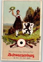 Schwarzenburg 1908 Schützenfest Tracht Wappen