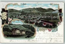 Wald ZH 1900 Sanatorium Lithographie